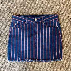 denim skirt striped